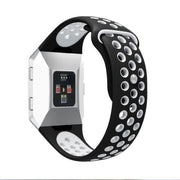 For Fitbit Ionic Breathable Two-tone Silicone Watch Band(Black White)