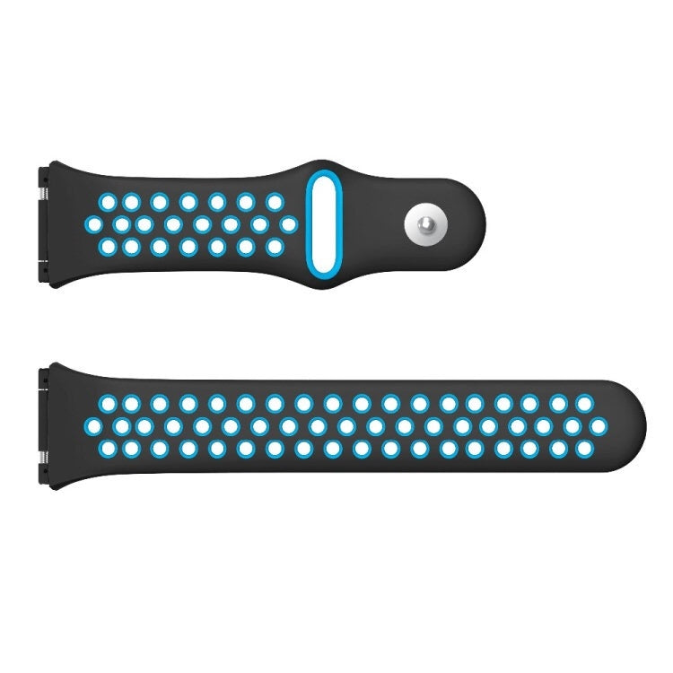 For Fitbit Ionic Breathable Two-tone Silicone Watch Band(Black Blue) - Watch Bands by PMC Jewellery | Online Shopping South Africa | PMC Jewellery | Buy Now Pay Later Mobicred