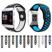 For Fitbit Ionic Breathable Two-tone Silicone Watch Band(Black White)