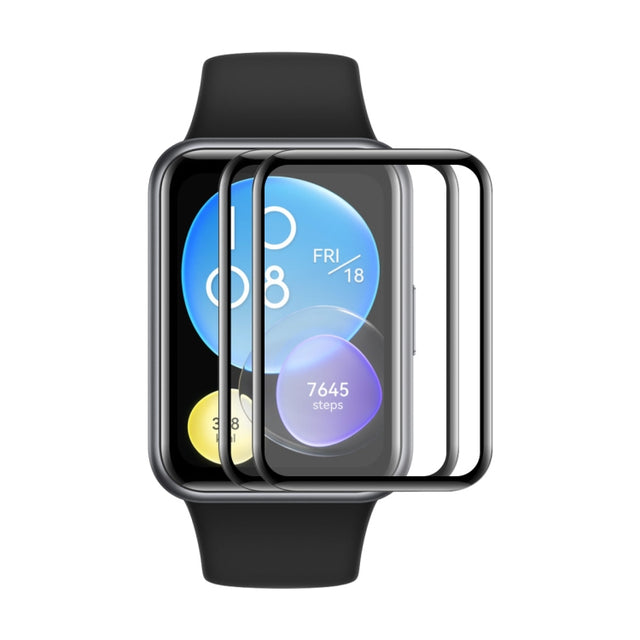 2 PCS For Huawei Watch Fit 2 ENKAY Hat-Prince 3D Full Coverage Soft PC Edge + PMMA HD Screen Protector Film