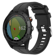 Compatible with Garmin Approach S60 22mm Solid Color Silicone Watch Band(Black)