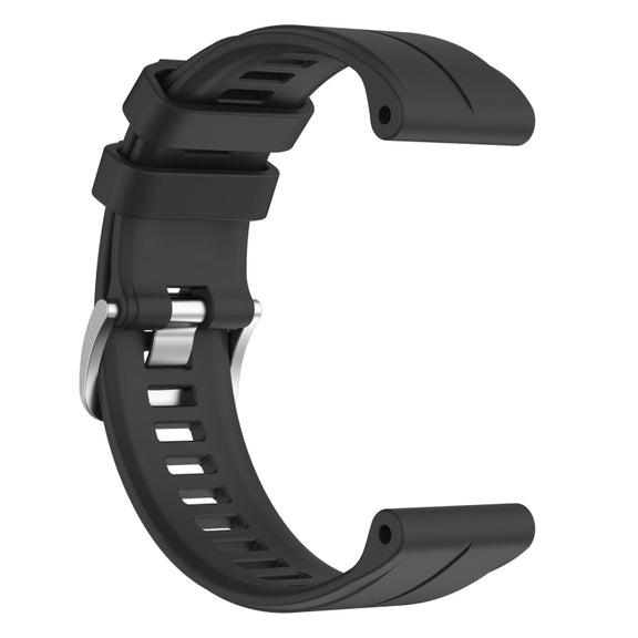 Compatible with Garmin Approach S60 22mm Solid Color Silicone Watch Band(Black)