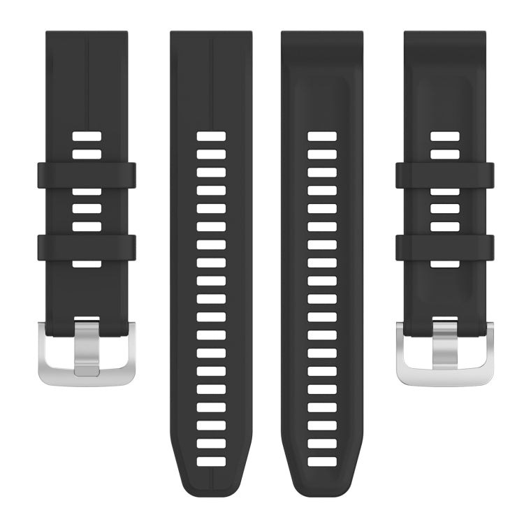 Compatible with Garmin Approach S60 22mm Solid Color Silicone Watch Band(Black)