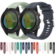 Compatible with Garmin Approach S60 22mm Solid Color Silicone Watch Band(Black)