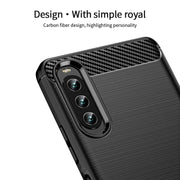 For Sony Xperia 10 IV MOFI Gentleness Series Brushed Texture Carbon Fiber Soft TPU Case(Red)