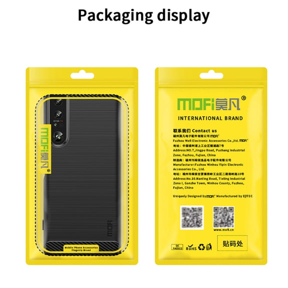 For Sony Xperia 10 IV MOFI Gentleness Series Brushed Texture Carbon Fiber Soft TPU Case(Red)