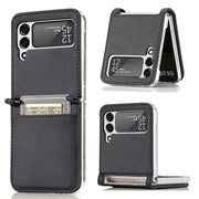 For Samsung Galaxy Z Flip 4 5G Folding Litchi Texture Card Wallet Phone Case(Black)