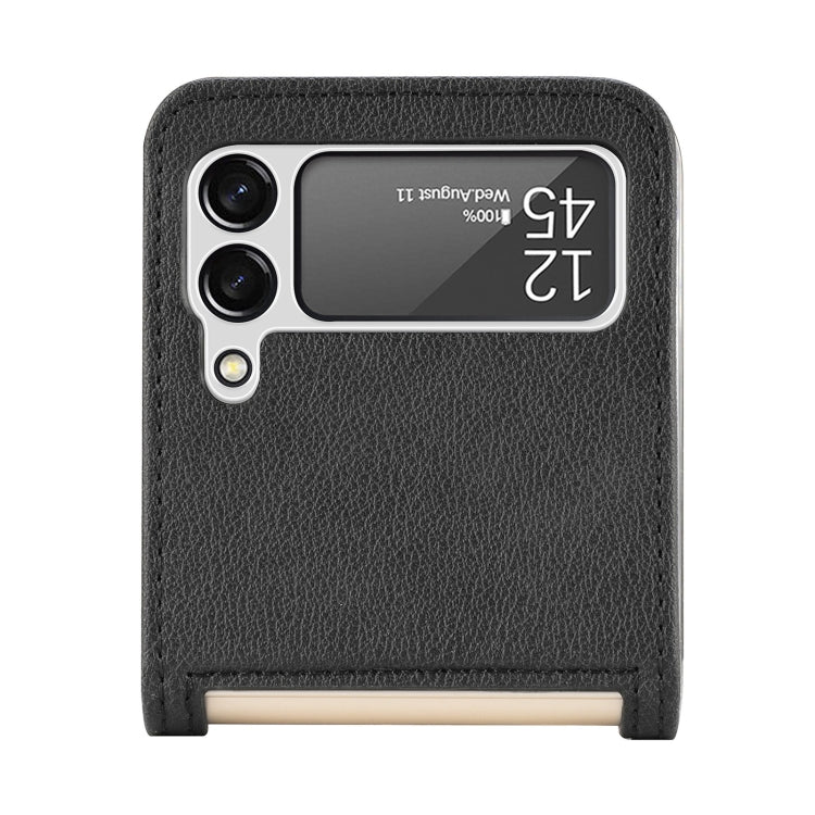 For Samsung Galaxy Z Flip 4 5G Folding Litchi Texture Card Wallet Phone Case(Black)