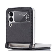For Samsung Galaxy Z Flip 4 5G Folding Litchi Texture Card Wallet Phone Case(Black)