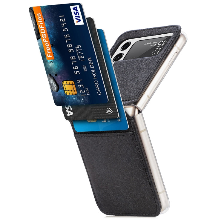 For Samsung Galaxy Z Flip 4 5G Folding Litchi Texture Card Wallet Phone Case(Black)