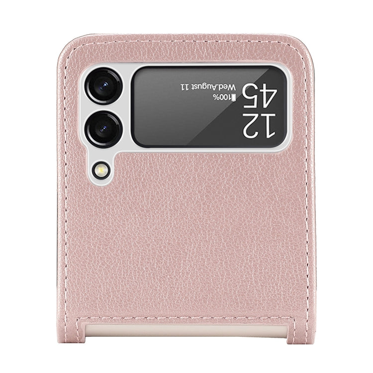 For Samsung Galaxy Z Flip 4 5G Folding Litchi Texture Card Wallet Phone Case(Pink) - Galaxy Phone Cases by PMC TechLife | Online Shopping South Africa | PMC TechLife | Buy Now Pay Later Mobicred