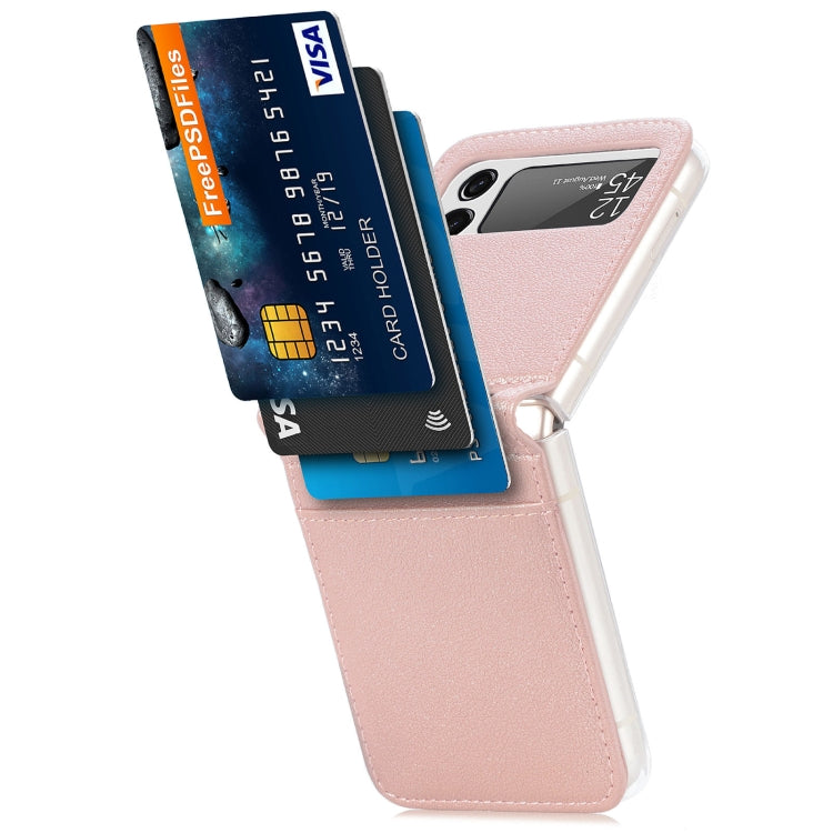 For Samsung Galaxy Z Flip 4 5G Folding Litchi Texture Card Wallet Phone Case(Pink) - Galaxy Phone Cases by PMC TechLife | Online Shopping South Africa | PMC TechLife | Buy Now Pay Later Mobicred