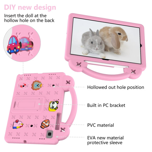 For Samsung Galaxy Tab S6 Lite 10.4 2020/2022 Handle Kickstand Children EVA Shockproof Tablet Case(Pink)