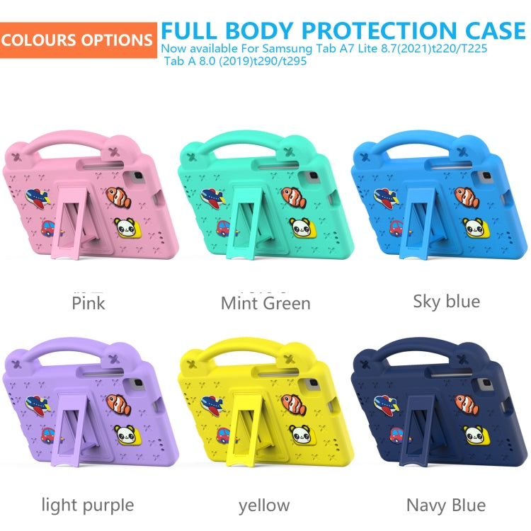 For Samsung Galaxy Tab A7 Lite 8.7 2021 T220/T225 Handle Kickstand Children EVA Shockproof Tablet Case(Lighte Purple) - free shipping - PMC Jewellery - Order now!