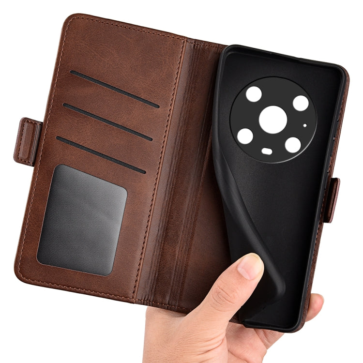 For Honor Magic4 Pro Dual-side Magnetic Buckle Flip Leather Phone Case(Brown) - Huawei Cases by PMC TechLife | Online Shopping South Africa | PMC TechLife | Buy Now Pay Later Mobicred