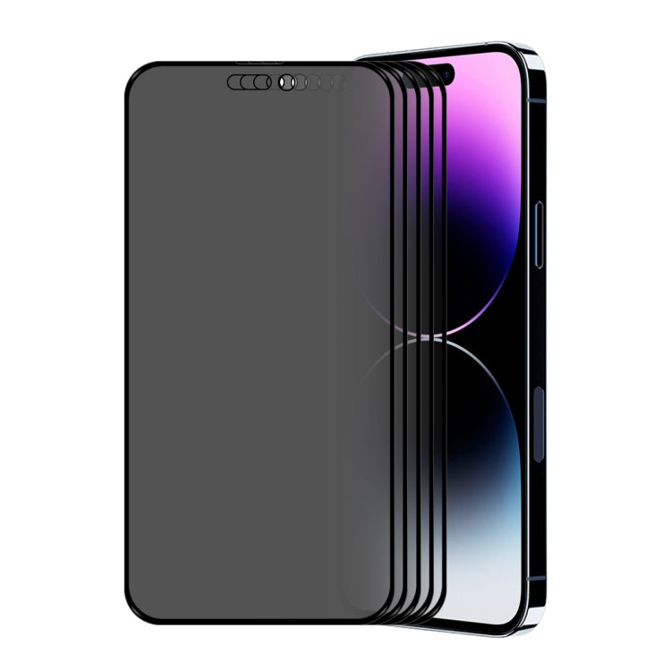 For iPhone 14 Pro 5pcs ENKAY 28 Degree Anti-peeping Tempered Glass Film - iPhone 14 Pro Tempered Glass by ENKAY | Online Shopping South Africa | PMC TechLife | Buy Now Pay Later Mobicred