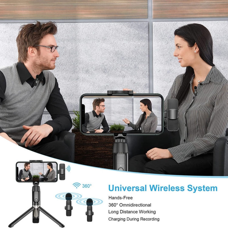 K9 2 in 1 Wireless Clip-on Auto Noise Cancelling Live Mini Microphone, Port: 8 Pin