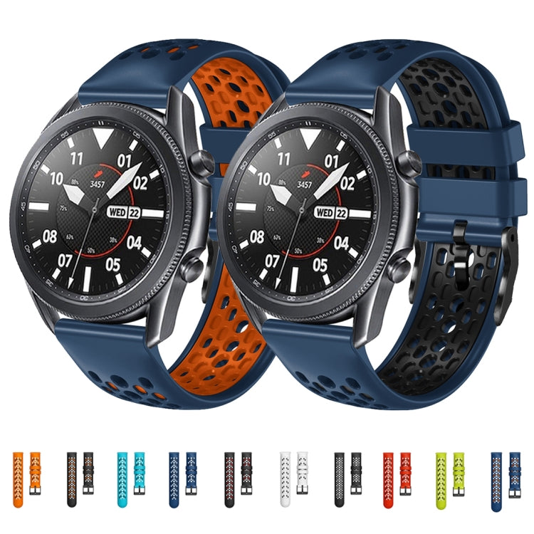 For Huawei Watch GT3 Pro 46mm 22mm Two-Color Breathable Silicone Watch Band(Orange+Black) - Watch Bands by PMC TechLife | Online Shopping South Africa | PMC TechLife | Buy Now Pay Later Mobicred