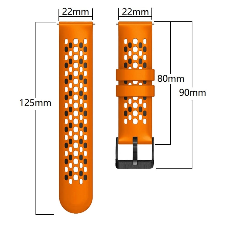For Amazfit GTR 2e 22mm Two-Color Breathable Silicone Watch Band(Midnight Blue+Orange) - Watch Bands by PMC TechLife | Online Shopping South Africa | PMC TechLife | Buy Now Pay Later Mobicred