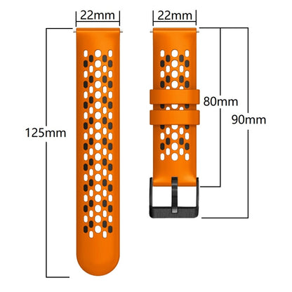 For Amazfit GTR 2e 22mm Two-Color Breathable Silicone Watch Band(Midnight Blue+Orange) - Watch Bands by PMC Jewellery | Online Shopping South Africa | PMC Jewellery | Buy Now Pay Later Mobicred