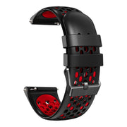 For Amazfit Pace 22mm Two-Color Breathable Silicone Watch Band(Black+Red)