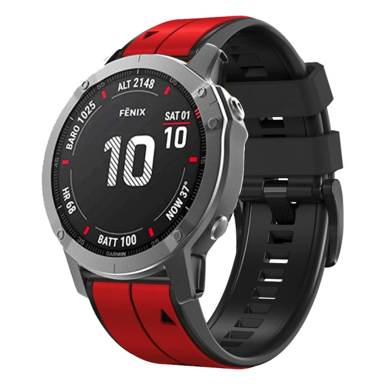 Compatible with Garmin Descent MK2 26mm Silicone Sports Two-Color Watch Band(Red+Black) - free shipping - PMC TechLife - Order now!