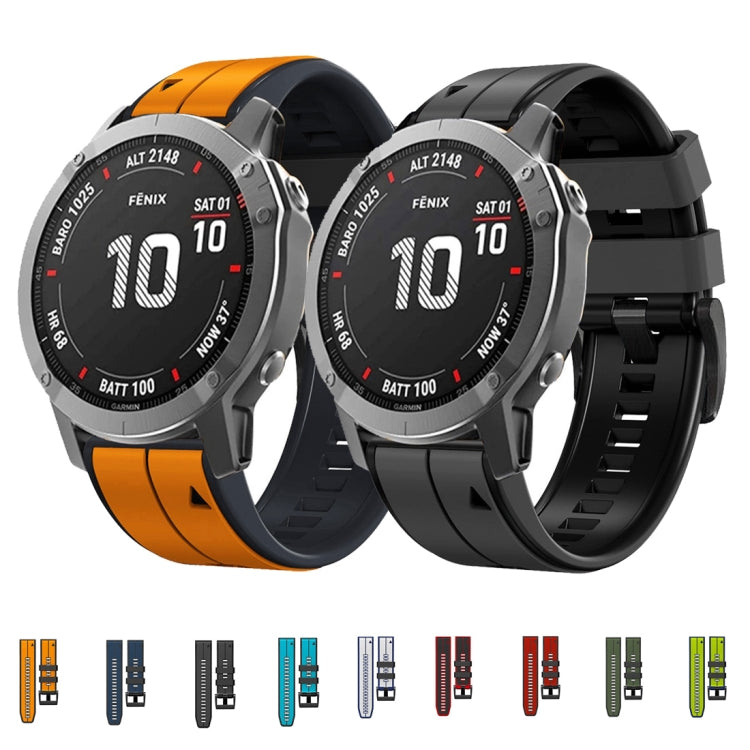 Compatible with Garmin Descent MK2 26mm Silicone Sports Two-Color Watch Band(Red+Black)