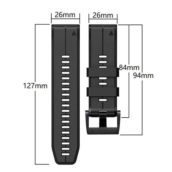 Compatible with Garmin Descent MK2 26mm Silicone Sports Two-Color Watch Band(Red+Black)