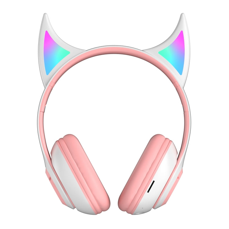 STN25 Devil Ear RGB Light Wireless Music Headset For Children with Mic(White) - Headset & Headphone by PMC TechLife | Online Shopping South Africa | PMC TechLife