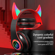 STN25 Devil Ear RGB Light Wireless Music Headset For Children with Mic(Black)