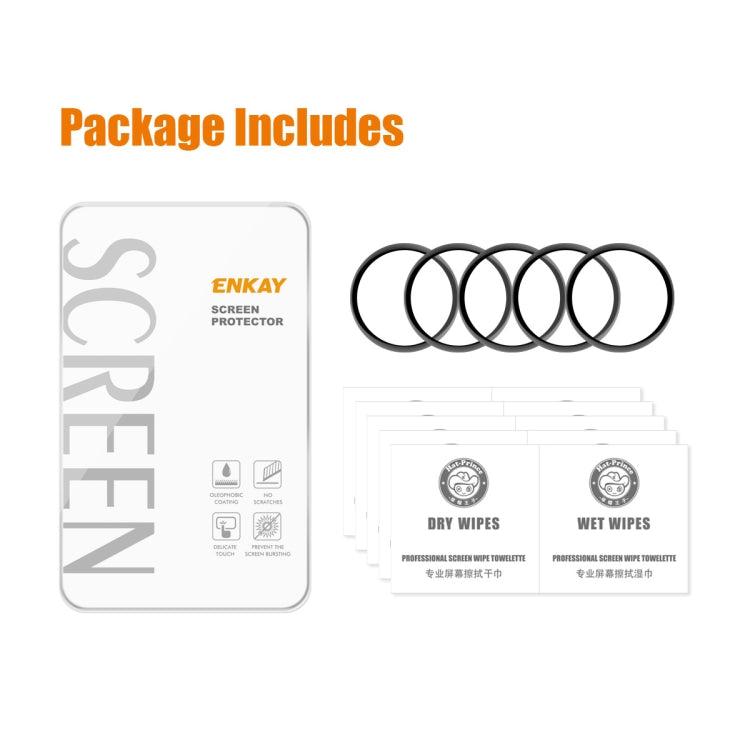 5 PCS For Samsung Galaxy Watch5 44mm ENKAY 3D Full Coverage PC + PMMA HD Screen Protector Film