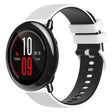 For Amazfit Pace 22mm Checkered Two-Color Silicone Watch Band(White+Black)