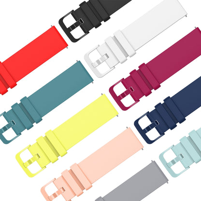 Compatible with Garmin Vivoactive 4S 18mm Solid Color Soft Silicone Watch Band(White) - Watch Bands by PMC Jewellery | Online Shopping South Africa | PMC Jewellery | Buy Now Pay Later Mobicred