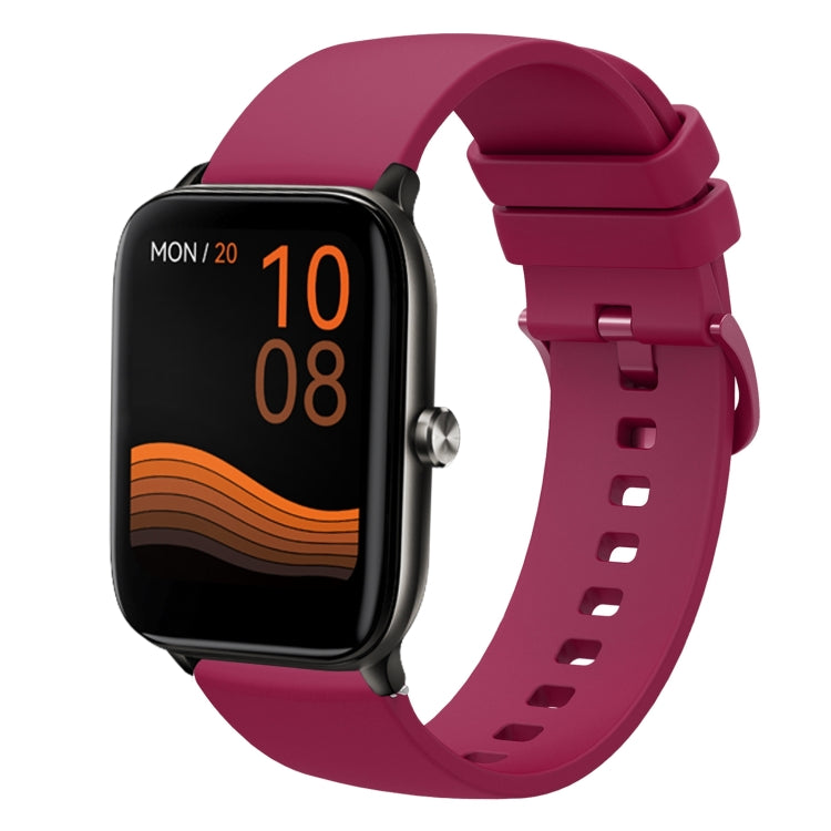 For Xiaomi Haylou GST LS09B 22mm Solid Color Soft Silicone Watch Band(Wine Red) - Watch Bands by PMC TechLife | Online Shopping South Africa | PMC TechLife | Buy Now Pay Later Mobicred