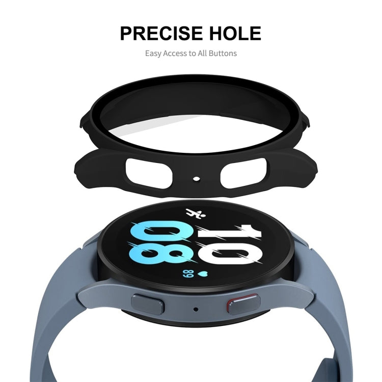 For Samsung Galaxy Watch5 40mm ENKAY Hat-Prince Full Coverage PC Frame + 9H Tempered Glass Case(Silver) - Watch Cases by ENKAY | Online Shopping South Africa | PMC TechLife | Buy Now Pay Later Mobicred