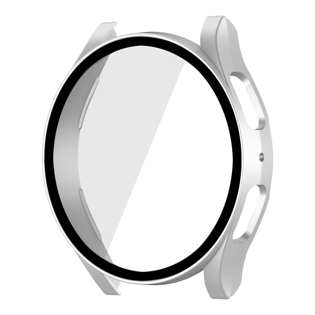 For Samsung Galaxy Watch5 44mm ENKAY Hat-Prince Full Coverage PC Frame + 9H Tempered Glass Case(Silver) - Watch Cases by ENKAY