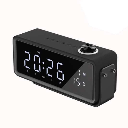 AEC K5 Mirror Alarm Clock Bluetooth Speakers with LED Light Support TF / FM(Black) - Desktop Speaker by AEC | Online Shopping South Africa | PMC Jewellery | Buy Now Pay Later Mobicred