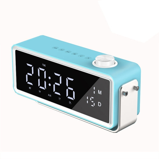 AEC K5 Mirror Alarm Clock Bluetooth Speakers with LED Light Support TF / FM(Blue) - Desktop Speaker by AEC | Online Shopping South Africa | PMC Jewellery | Buy Now Pay Later Mobicred