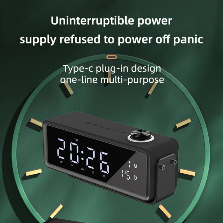 AEC K5 Mirror Alarm Clock Bluetooth Speakers with LED Light Support TF / FM(Black) - Desktop Speaker by AEC | Online Shopping South Africa | PMC TechLife | Buy Now Pay Later Mobicred