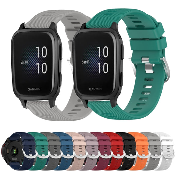 Compatible with Garmin Venu SQ 20mm Solid Color Soft Silicone Watch Band(White)