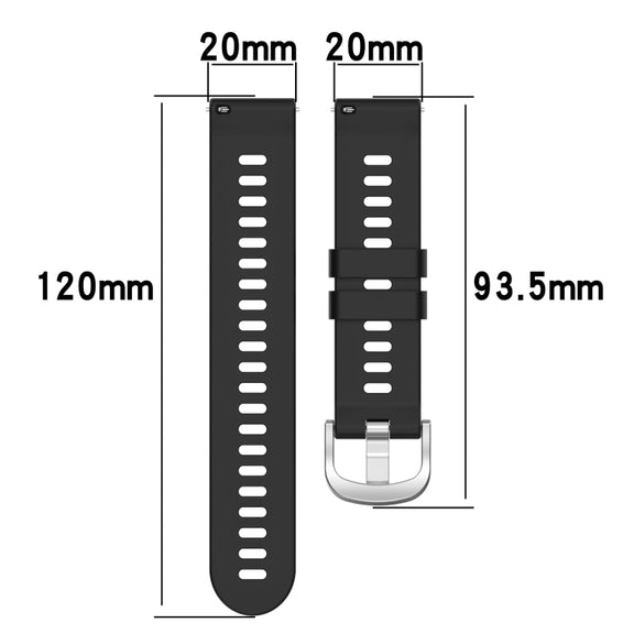 Compatible with Garmin Venu SQ 20mm Solid Color Soft Silicone Watch Band(White)
