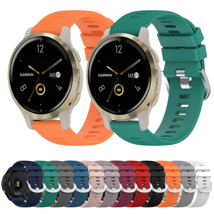 Compatible with Garmin Venu 2S 18mm Solid Color Silicone Watch Band(White) - Watch Bands by PMC TechLife | Online Shopping South Africa | PMC TechLife | Buy Now Pay Later Mobicred