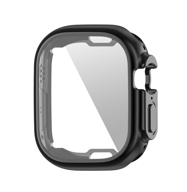 ENKAY Electroplated Soft TPU Case with Screen Film For Apple Watch Ultra / Ultra 2 49mm(Black) - Watch Cases by ENKAY | Online Shopping South Africa | PMC TechLife | Buy Now Pay Later Mobicred
