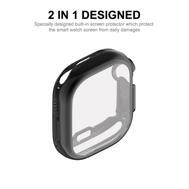 ENKAY Electroplated Soft TPU Case with Screen Film For Apple Watch Ultra / Ultra 2 49mm(Deep Green) - Watch Cases by ENKAY | Online Shopping South Africa | PMC TechLife | Buy Now Pay Later Mobicred