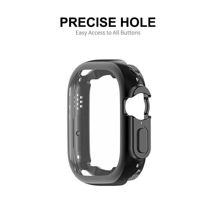 ENKAY Electroplated Soft TPU Case with Screen Film For Apple Watch Ultra / Ultra 2 49mm(Black) - Watch Cases by ENKAY | Online Shopping South Africa | PMC TechLife | Buy Now Pay Later Mobicred