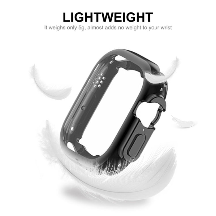 ENKAY Electroplated Soft TPU Case with Screen Film For Apple Watch Ultra / Ultra 2 49mm(Black) - Watch Cases by ENKAY