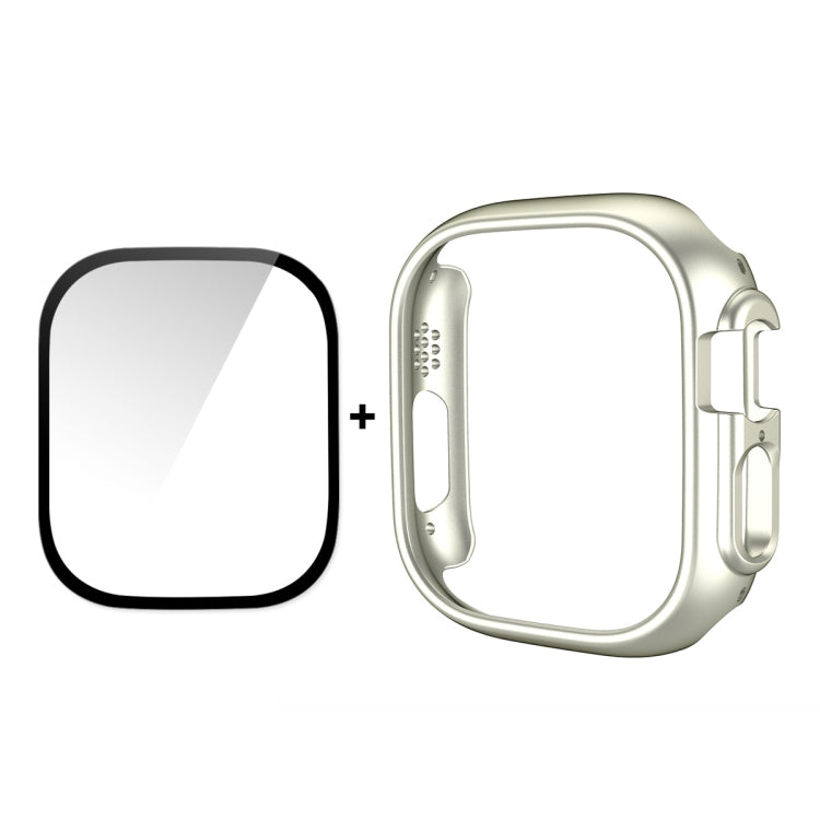 For Apple Watch Ultra / Ultra 2 49mm ENKAY 2 in 1 PC Case + Full Coverage 9H Tempered Glass Film(Silver) - Watch Cases by ENKAY | Online Shopping South Africa | PMC TechLife | Buy Now Pay Later Mobicred