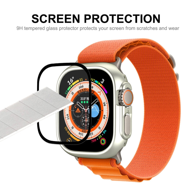 For Apple Watch Ultra / Ultra 2 49mm ENKAY 2 in 1 PC Case + Full Coverage 9H Tempered Glass Film(Grey)