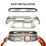 For Apple Watch Ultra / Ultra 2 49mm ENKAY 2 in 1 PC Case + Full Coverage 9H Tempered Glass Film(Grey)