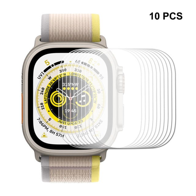 For Apple Watch Ultra / Ultra 2 / Ultra 3 49mm 10pcs ENKAY 0.2mm 9H Tempered Glass Watch Film